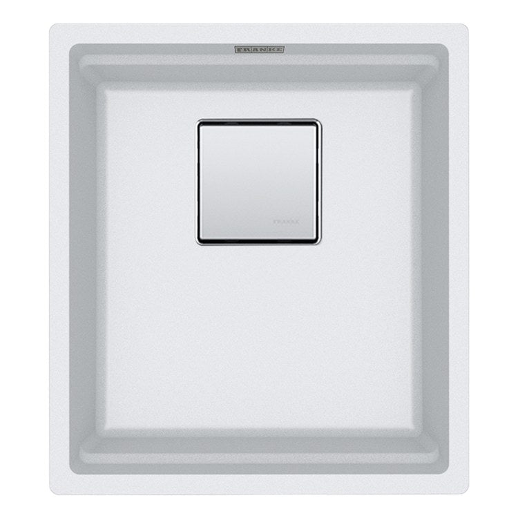 Kitchen Sink Peak 16-1/8 x 18-1/8 Inch 1 Bowls Polar White Undermount Rectangle Granite