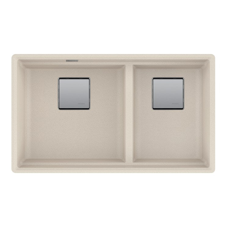 Kitchen Sink Peak 32 x 19 Inch 2 Bowls Low Divide Champagne Undermount Rectangle Granite - Image 1