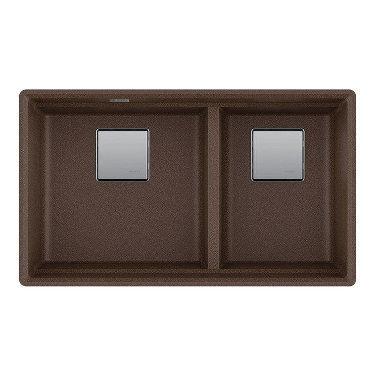 Kitchen Sink Peak 32 x 19 Inch 2 Bowls Low Divide Mocha Undermount Rectangle Granite - Image 1