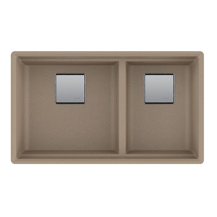 Kitchen Sink Peak 32 x 19 Inch 2 Bowls Low Divide Oyster Undermount Rectangle Granite - Image 1