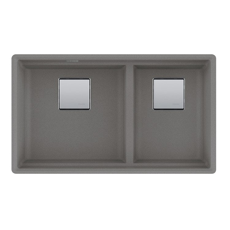 Kitchen Sink Peak 32 x 19 Inch 2 Bowls Low Divide Shadow Gray Undermount Rectangle Granite - Image 1