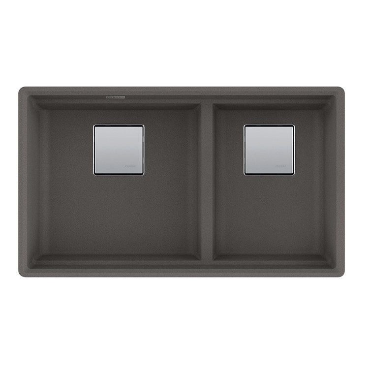 Kitchen Sink Peak 32 x 19 Inch 2 Bowls Low Divide Slate Gray Undermount Rectangle Granite - Image 1