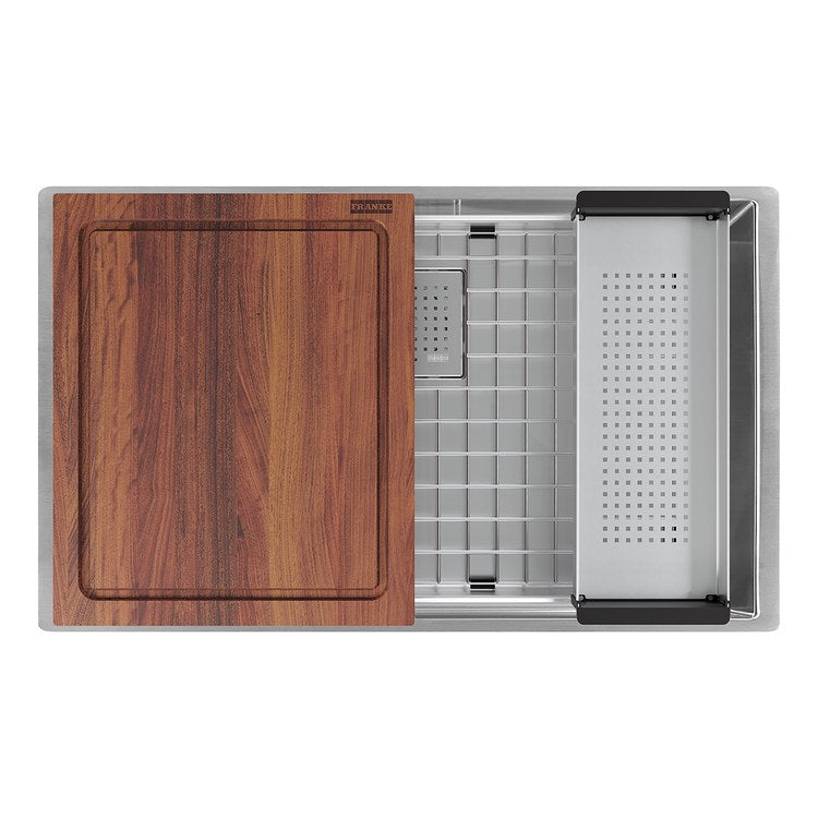 Kitchen Sink Peak 29 x 18 Inch 1 Bowls Workcenter Steel Undermount Rectangle Stainless Steel