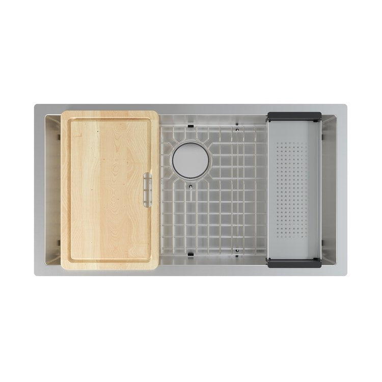 Kitchen Sink Professional 2.0 36 x 20 Inch 1 Bowls Workcenter Steel Undermount Rectangle Stainless Steel
