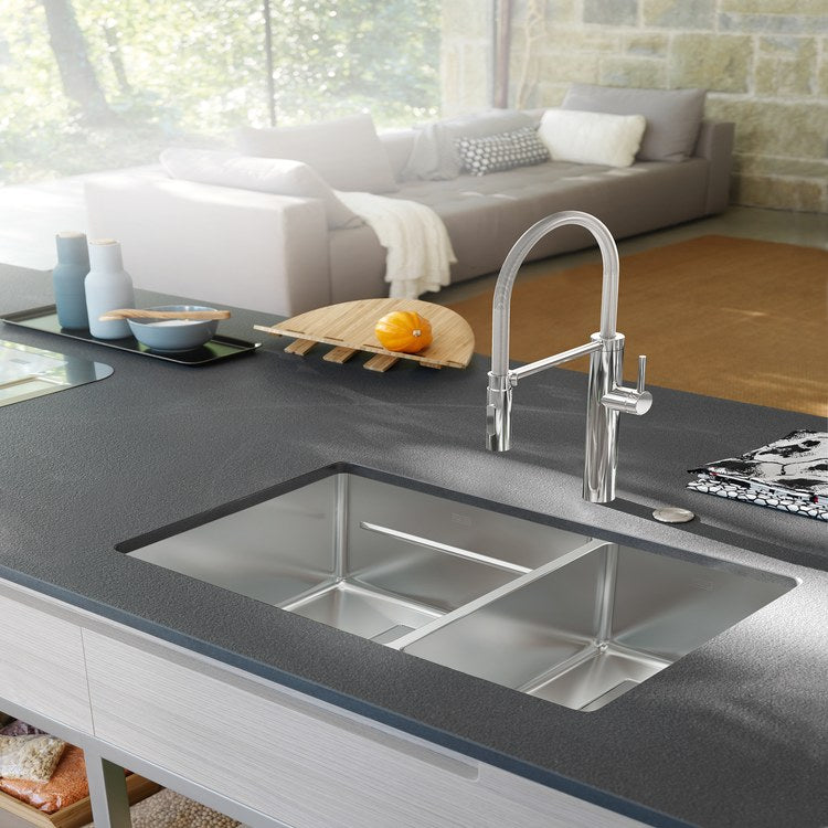 Kitchen Sink Pescara 38 x 18 Inch 2 Bowls Steel Undermount Rectangle Stainless Steel - Image 2