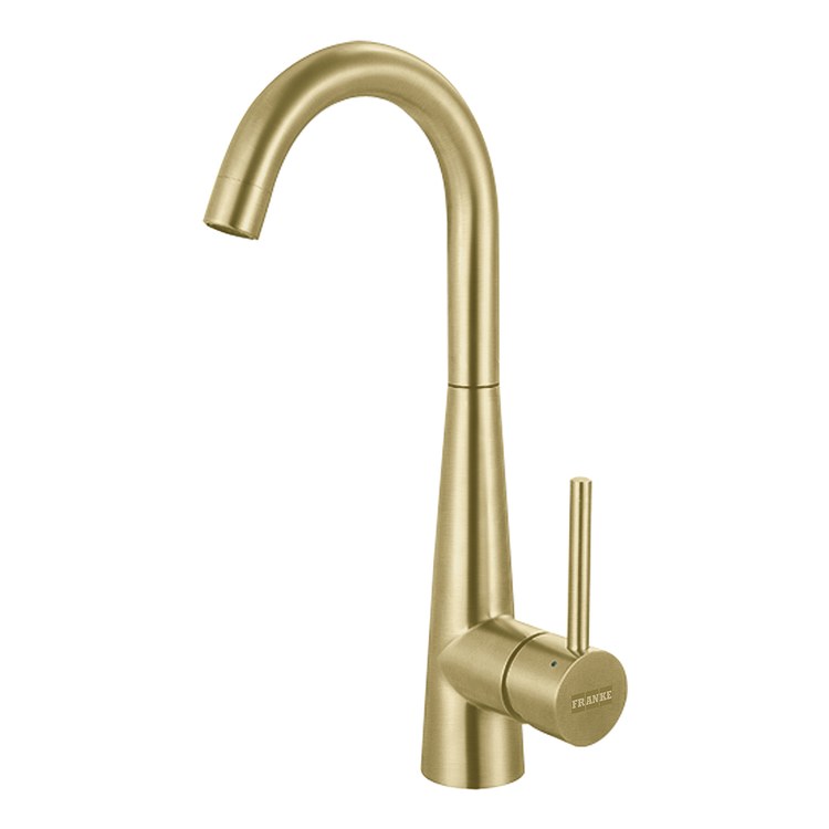 Bar Faucet Steel 1 Lever ADA Gold J-Shaped Swivel - Image 1