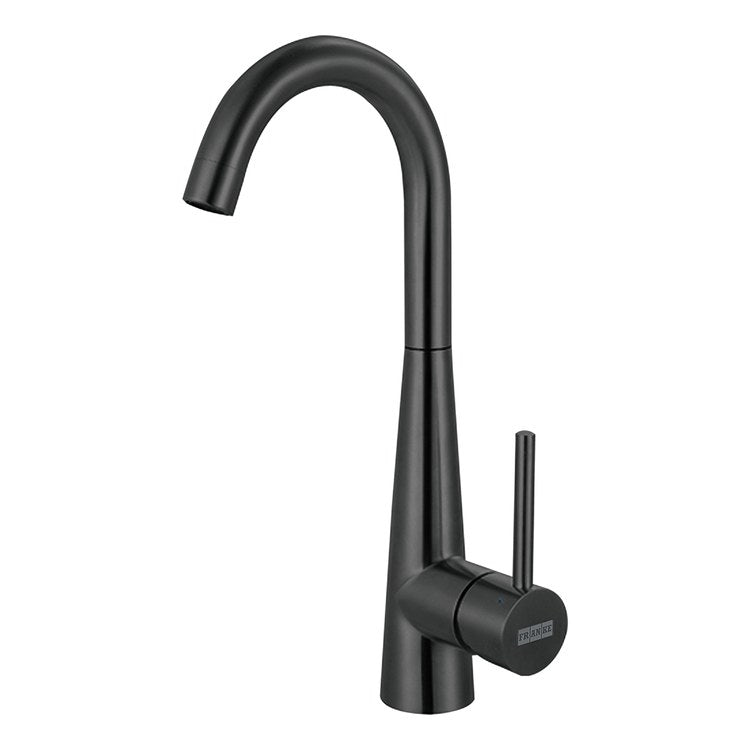 Bar Faucet Steel 1 Lever ADA Industrial Black J-Shaped Swivel - Image 1