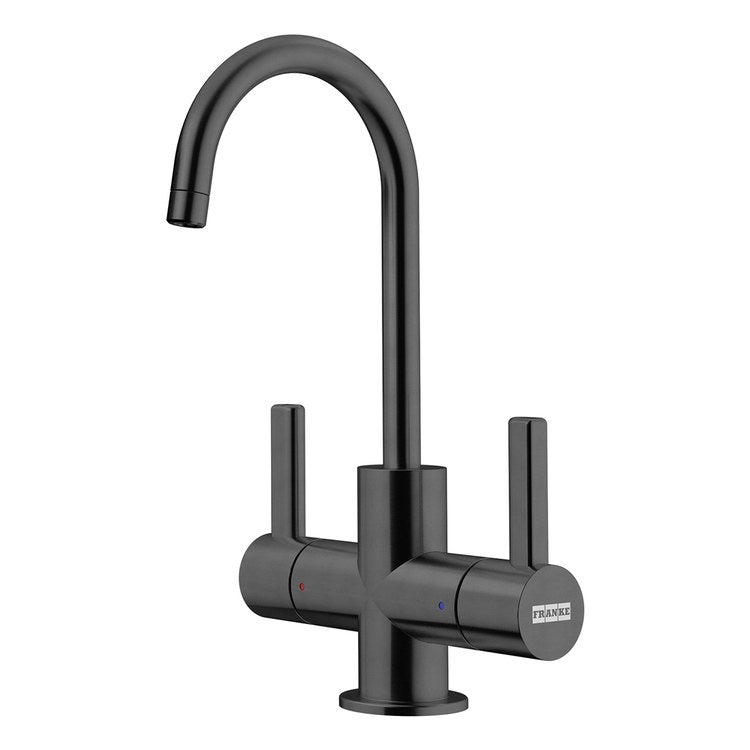 Water Dispenser Universal Hot/Cold Filtered 2 Lever J-Shaped Swivel Industrial Black - Image 1