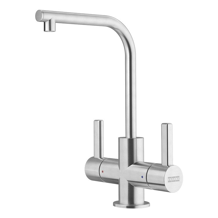 Water Dispenser Universal Hot/Cold Filtered 2 Lever J-Shaped Swivel Stainless Steel