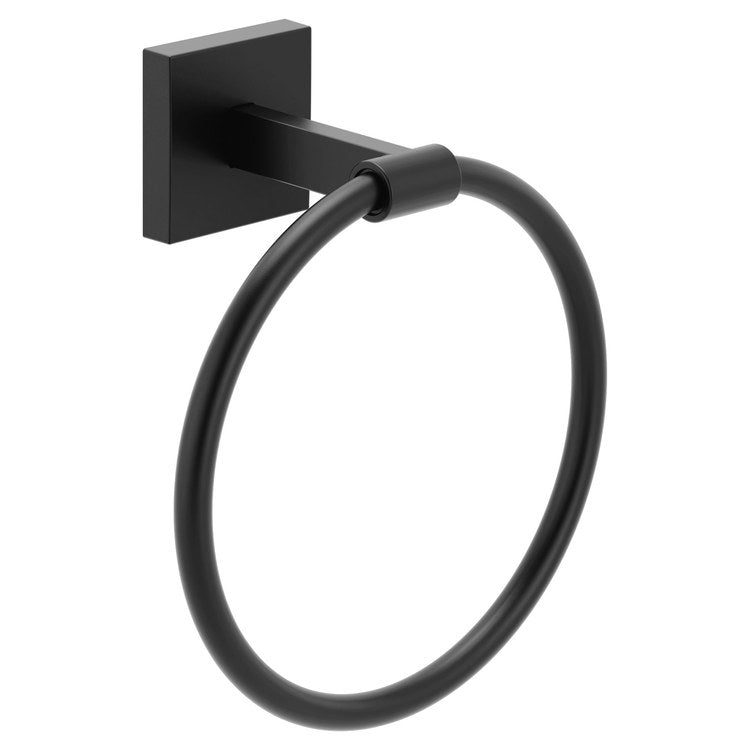 Towel Ring Triva 6 Inch Matte Black Stainless Steel/Zinc 3-1/8 Inch - Image 1