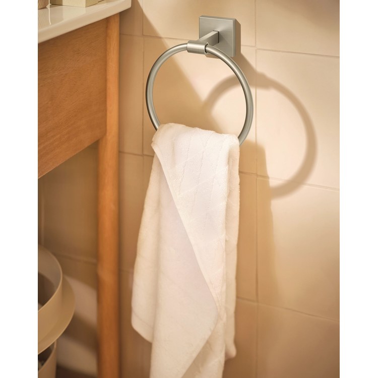 Towel Ring Triva 6 Inch Brushed Nickel Stainless Steel/Zinc 3-1/8 Inch - Image 2