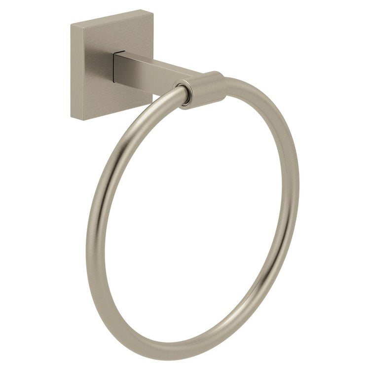 Towel Ring Triva 6 Inch Brushed Nickel Stainless Steel/Zinc 3-1/8 Inch - Image 1
