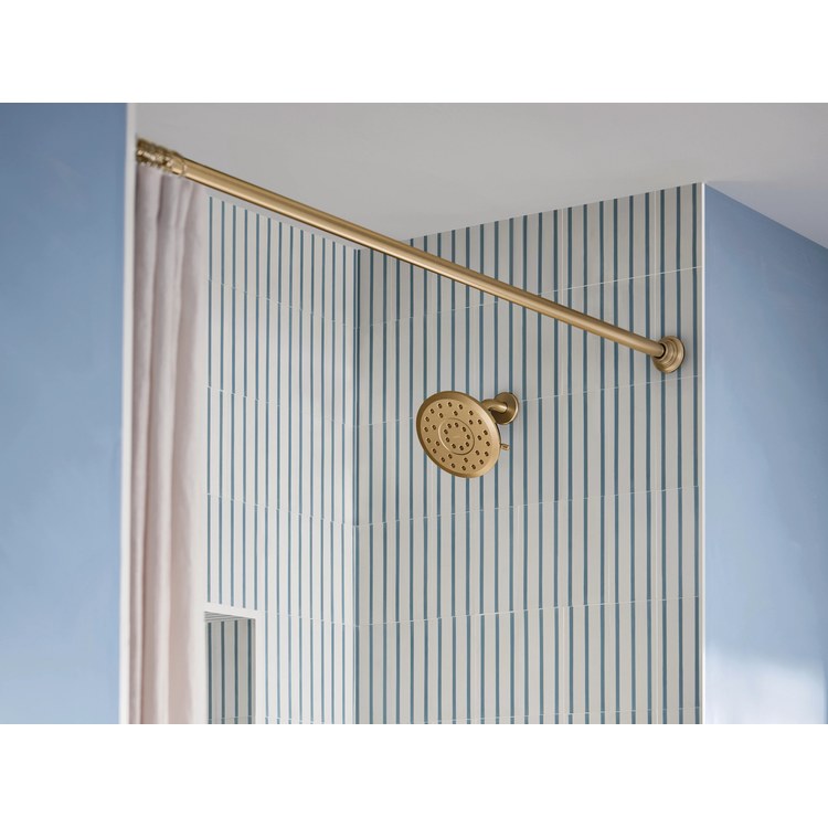 Shower Rod Decorative Tension Bronzed Gold 44 to 72 Inch Stainless Steel - Image 2