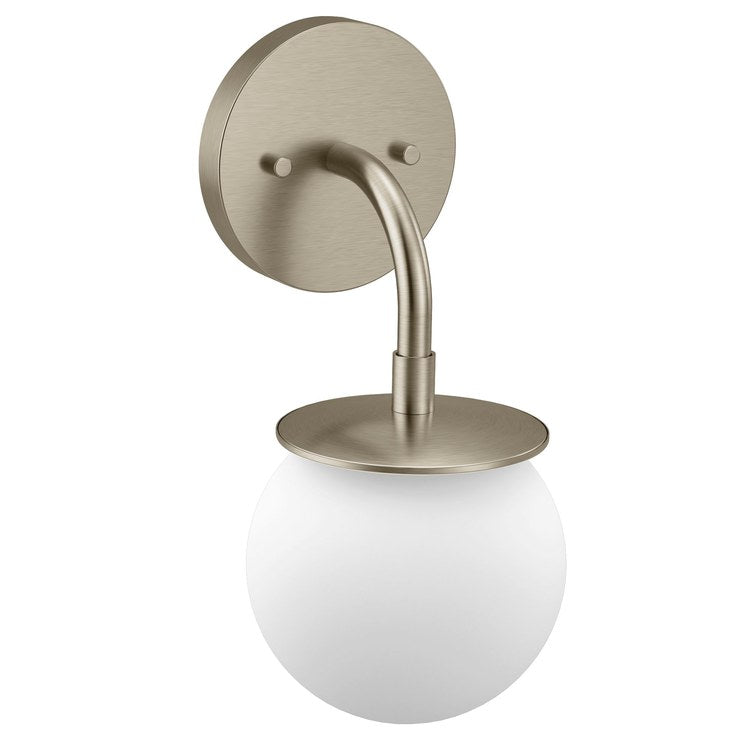 Bath Light Cia 1 Lamp Brushed Nickel Globe Candlabra Type B 60 Watt