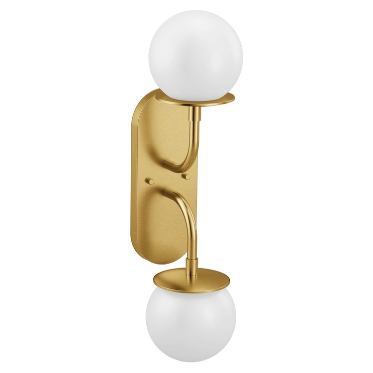Bath Light Cia 2 Lamp Brushed Gold Globe Candlabra Type B 60 Watt