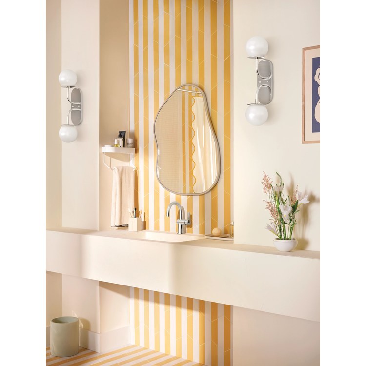 Bath Light Cia 2 Lamp Chrome Globe Candlabra Type B 60 Watt - Image 2