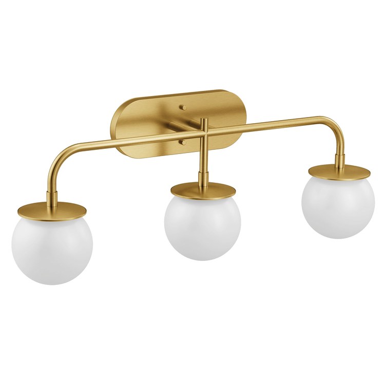 Bath Light Cia 3 Lamp Brushed Gold Globe Candlabra Type B 60 Watt