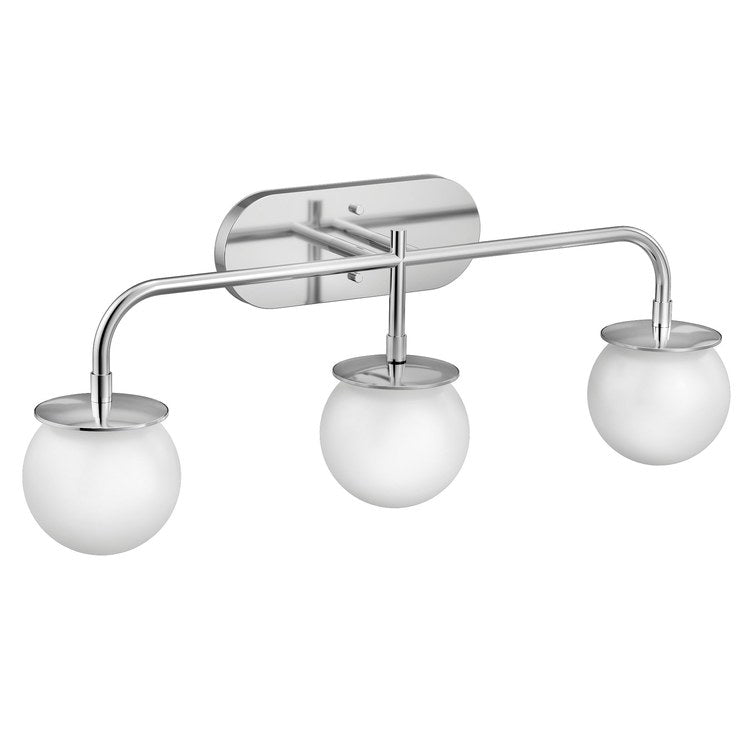 Bath Light Cia 3 Lamp Chrome Globe Candlabra Type B 60 Watt