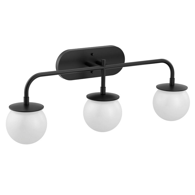 Bath Light Cia 3 Lamp Matte Black Globe Candlabra Type B 60 Watt