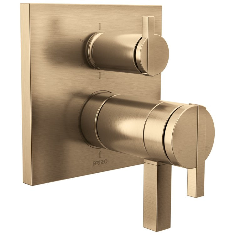 Thermostatic Valve Trim Frank Lloyd Wright 6 Function Less Handle Luxe Gold - Image 2