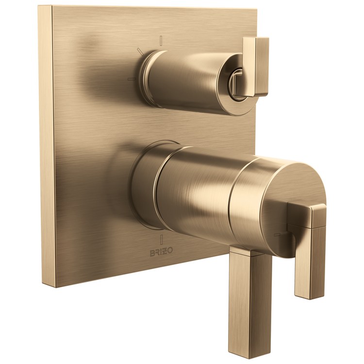 Thermostatic Valve Trim Frank Lloyd Wright 3 Function Less Handle Luxe Gold - Image 2