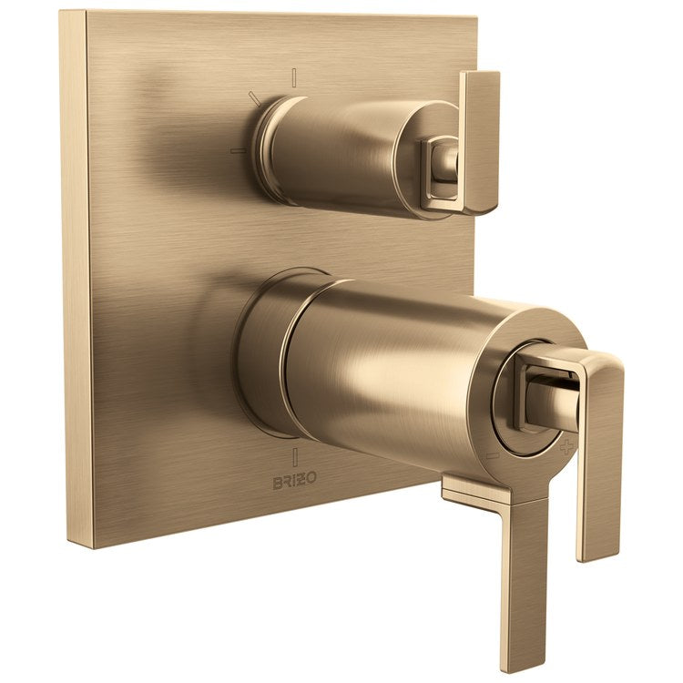 Thermostatic Valve Trim Frank Lloyd Wright 3 Function Less Handle Luxe Gold - Image 3