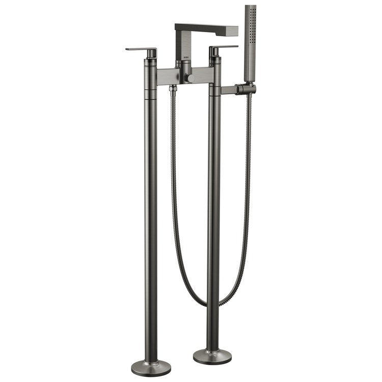 Tub Filler Trim Frank Lloyd Wright Widespread 2 Lever Brilliance Luxe Steel ADA 8 Inch Spread 1.75 Gallons per Minute - Image 2