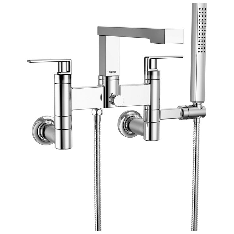 Tub Filler Trim Frank Lloyd Wright Widespread 2 Lever Chrome ADA 8 Inch Spread 1.75 Gallons per Minute - Image 2