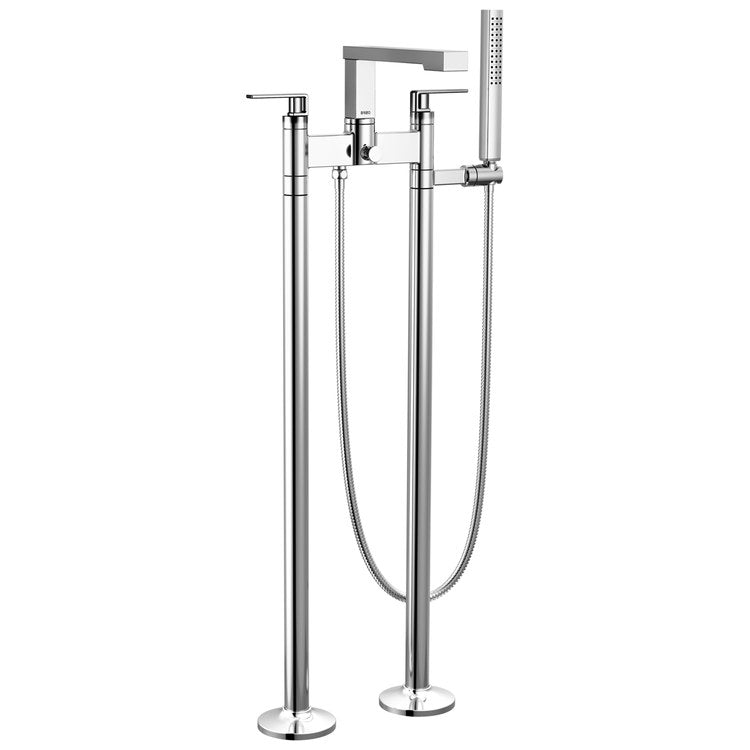 Tub Filler Trim Frank Lloyd Wright Widespread 2 Lever Chrome ADA 8 Inch Spread 1.75 Gallons per Minute - Image 3