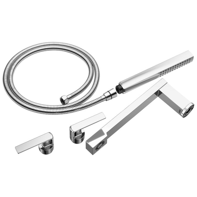 Tub Filler Trim Frank Lloyd Wright Widespread 2 Lever Chrome ADA 8 Inch Spread 1.75 Gallons per Minute - Image 1