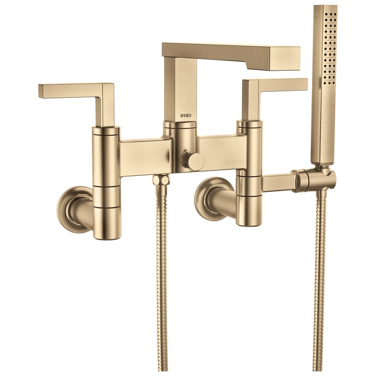 Tub Filler Trim Frank Lloyd Wright Widespread 2 Lever Luxe Gold ADA 8 Inch Spread 10.0 Gallons per Minute - Image 2