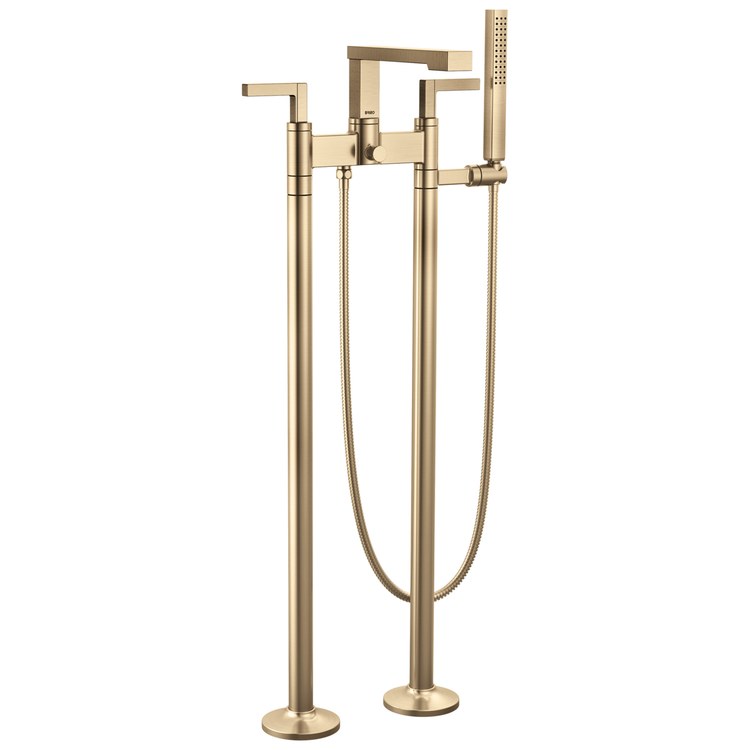 Tub Filler Trim Frank Lloyd Wright Widespread 2 Lever Luxe Gold ADA 8 Inch Spread 10.0 Gallons per Minute - Image 3