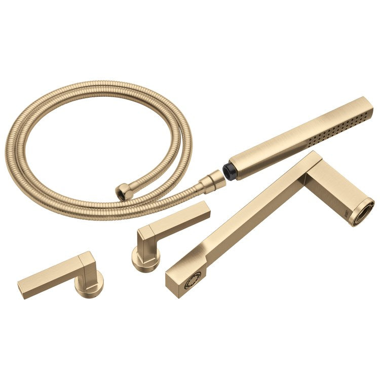 Tub Filler Trim Frank Lloyd Wright Widespread 2 Lever Luxe Gold ADA 8 Inch Spread 10.0 Gallons per Minute - Image 1