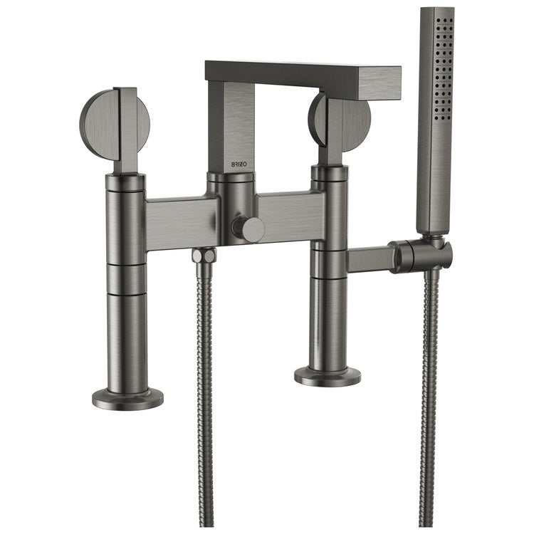 Tub Filler Trim Frank Lloyd Wright Widespread 2 Lunar Brilliance Luxe Steel ADA 8 Inch Spread 1.75 Gallons per Minute - Image 3