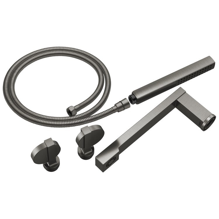 Tub Filler Trim Frank Lloyd Wright Widespread 2 Lunar Brilliance Luxe Steel ADA 8 Inch Spread 1.75 Gallons per Minute - Image 1
