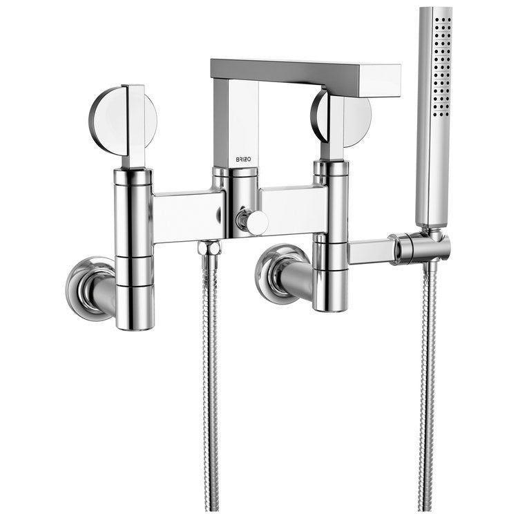 Tub Filler Trim Frank Lloyd Wright Widespread 2 Lunar Chrome ADA 8 Inch Spread 1.75 Gallons per Minute - Image 2