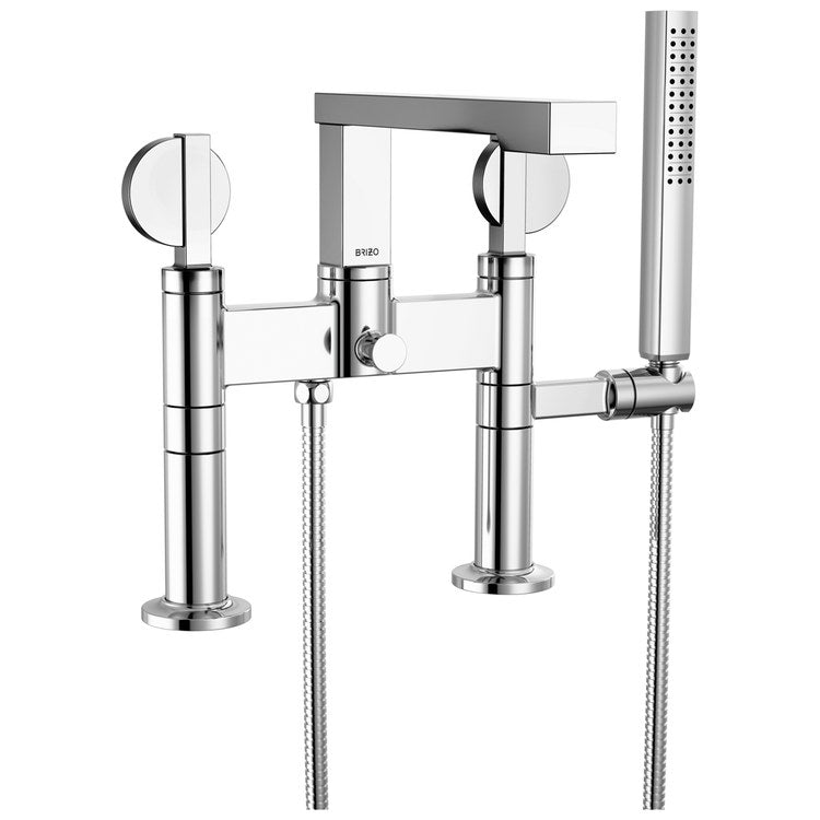 Tub Filler Trim Frank Lloyd Wright Widespread 2 Lunar Chrome ADA 8 Inch Spread 1.75 Gallons per Minute - Image 3