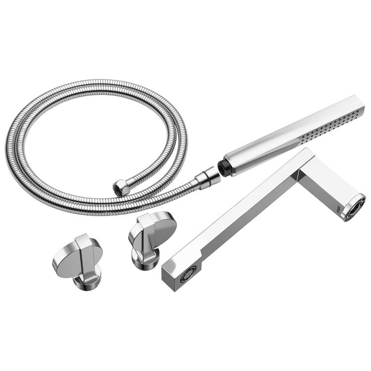 Tub Filler Trim Frank Lloyd Wright Widespread 2 Lunar Chrome ADA 8 Inch Spread 1.75 Gallons per Minute - Image 1