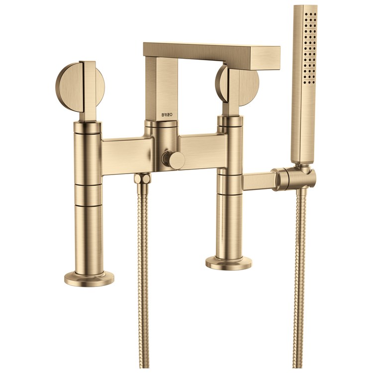 Tub Filler Trim Frank Lloyd Wright Widespread 2 Lunar Luxe Gold ADA 8 Inch Spread 1.75 Gallons per Minute - Image 2