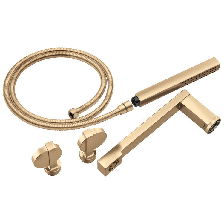 Tub Filler Trim Frank Lloyd Wright Widespread 2 Lunar Luxe Gold ADA 8 Inch Spread 1.75 Gallons per Minute - Image 1