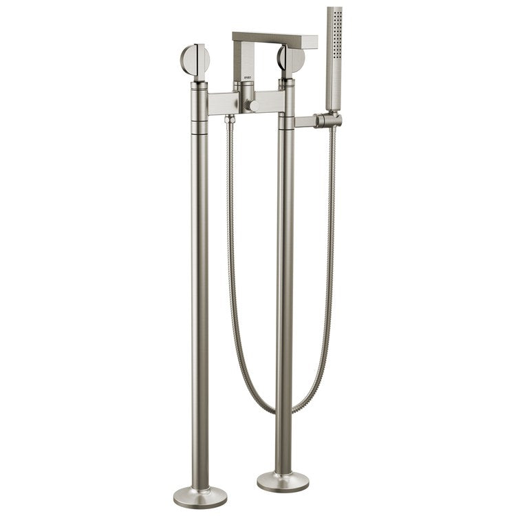Tub Filler Trim Frank Lloyd Wright Widespread 2 Lunar Brilliance Luxe Nickel ADA 8 Inch Spread 1.75 Gallons per Minute - Image 2