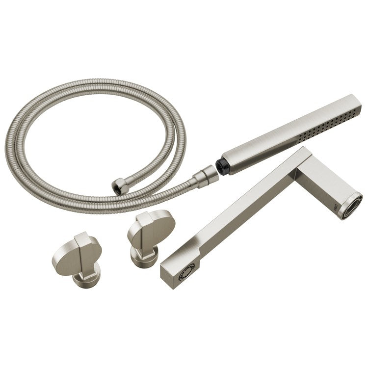 Tub Filler Trim Frank Lloyd Wright Widespread 2 Lunar Brilliance Luxe Nickel ADA 8 Inch Spread 1.75 Gallons per Minute - Image 1