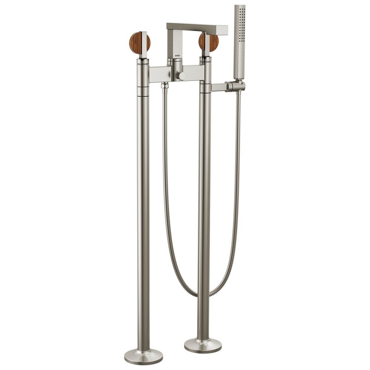 Tub Filler Trim Frank Lloyd Wright Widespread 2 Lunar Brilliance Luxe Nickel/Wood ADA 8 Inch Spread 1.75 Gallons per Minute - Image 2