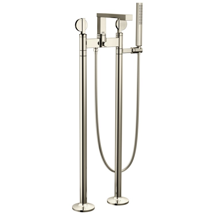 Tub Filler Trim Frank Lloyd Wright Widespread 2 Lunar Brilliance Polished Nickel ADA 8 Inch Spread 1.75 Gallons per Minute - Image 3