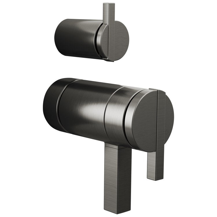 Handle Kit Frank Lloyd Wright Zinc 3 Lunar Brilliance Luxe Steel ADA for TempAssure Thermostatic Valve - Image 1