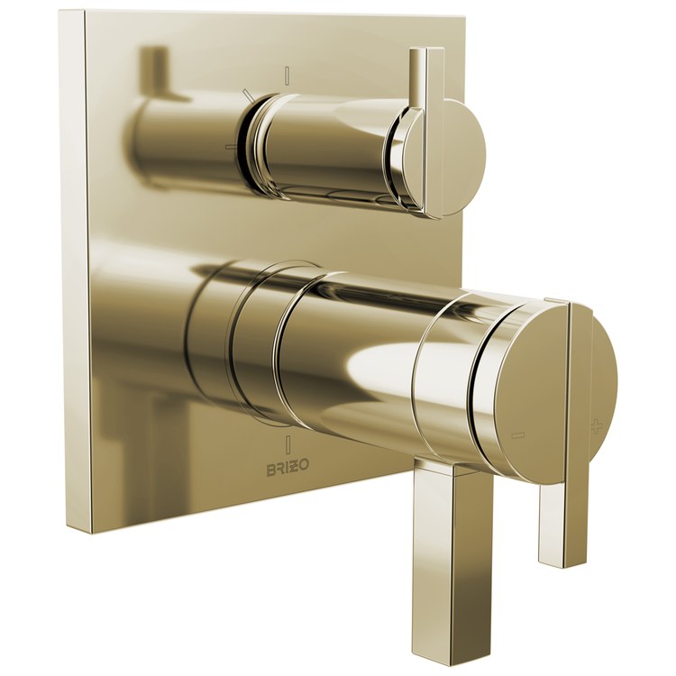 Handle Kit Frank Lloyd Wright Zinc 3 Lunar Brilliance Polished Nickel ADA for TempAssure Thermostatic Valve - Image 3