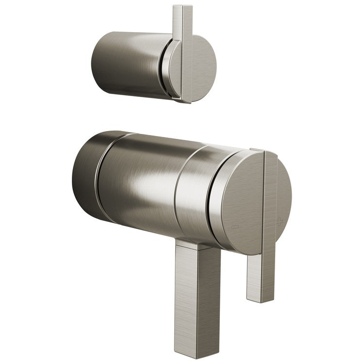 Handle Kit Frank Lloyd Wright Zinc 3 Lunar Brilliance Luxe Nickel ADA for TempAssure Thermostatic Valve - Image 1