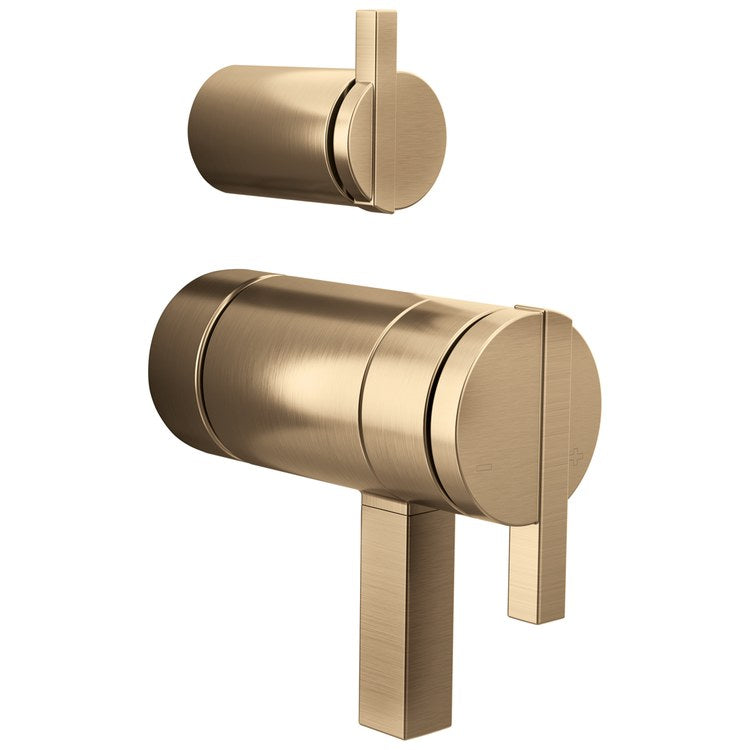 Handle Kit Frank Lloyd Wright Zinc 3 Lunar Luxe Gold ADA for TempAssure Thermostatic Valve - Image 1