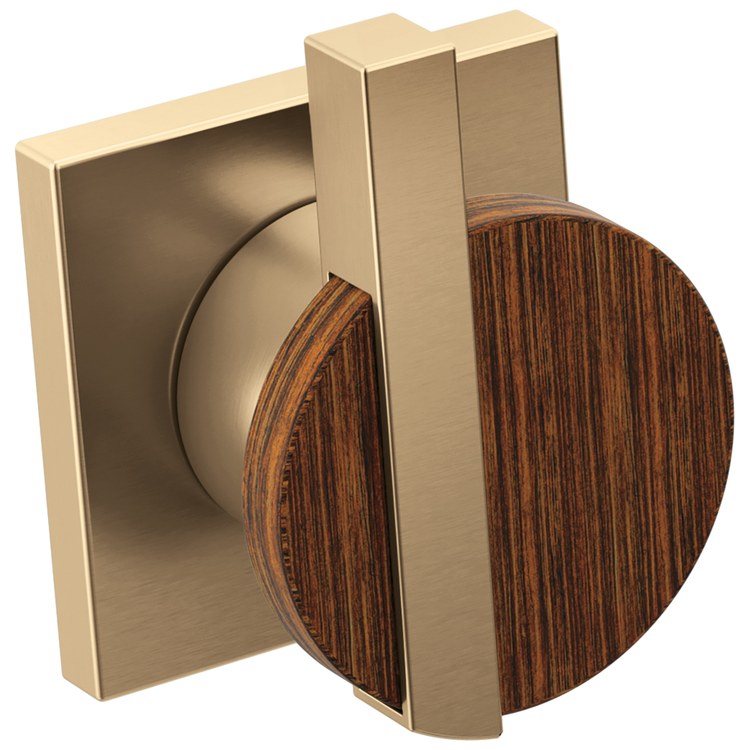 Handle Kit Frank Lloyd Wright Zinc 2 Lunar Luxe Gold/Wood ADA for Tub Filler - Image 1
