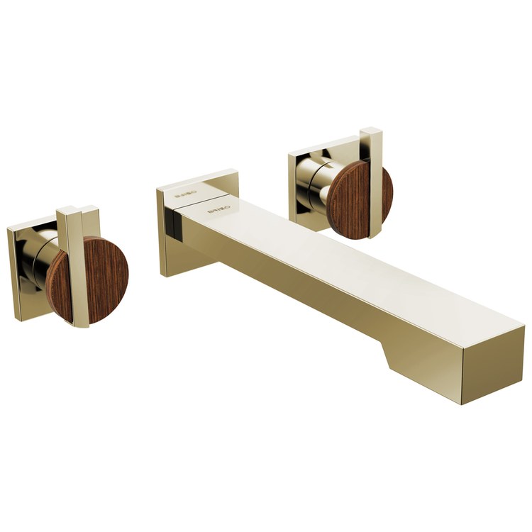 Handle Kit Frank Lloyd Wright Zinc 2 Lunar Brilliance Polished Nickel/Wood ADA for Tub Filler - Image 2